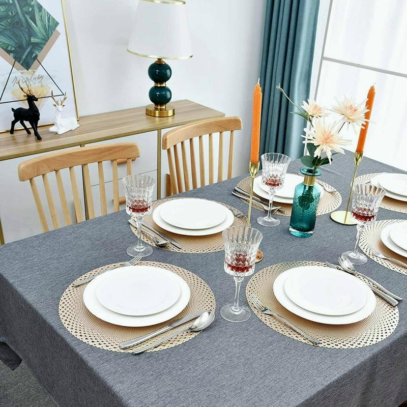 1pcs/2pcs/4pcs Gold Placemats & Coasters Round Vinyl Place Mat for Kitchen Dining Table Wedding