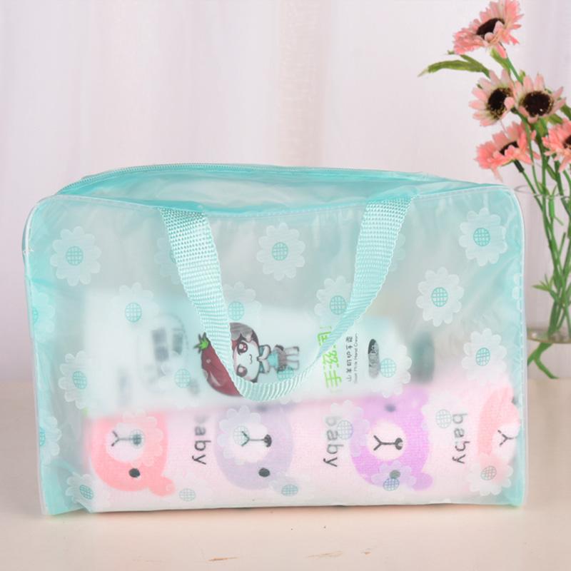 Women PVC Cosmetic Bag Case Waterproof Flower Print Cosmetics Transparent Toilet Bag Organizer Pouch Girl Make Up Bags Set