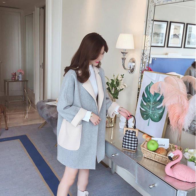 Woolen Coat for Women Winter Slim  Women Woolen Jacket 2019 Casual Solid Color Long Sleeve Overcoats