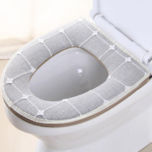 Cute Retro Breathable Toilet Seat Cushion Universal Household Zipper Waterproof Toilet Seat Toilet Cover