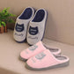 Women Slippers Pink Cute Cat Thick Fleece Warm Home Indoor Couples Plus Size Cotton Shoes Men Blue Slippers Non Slip