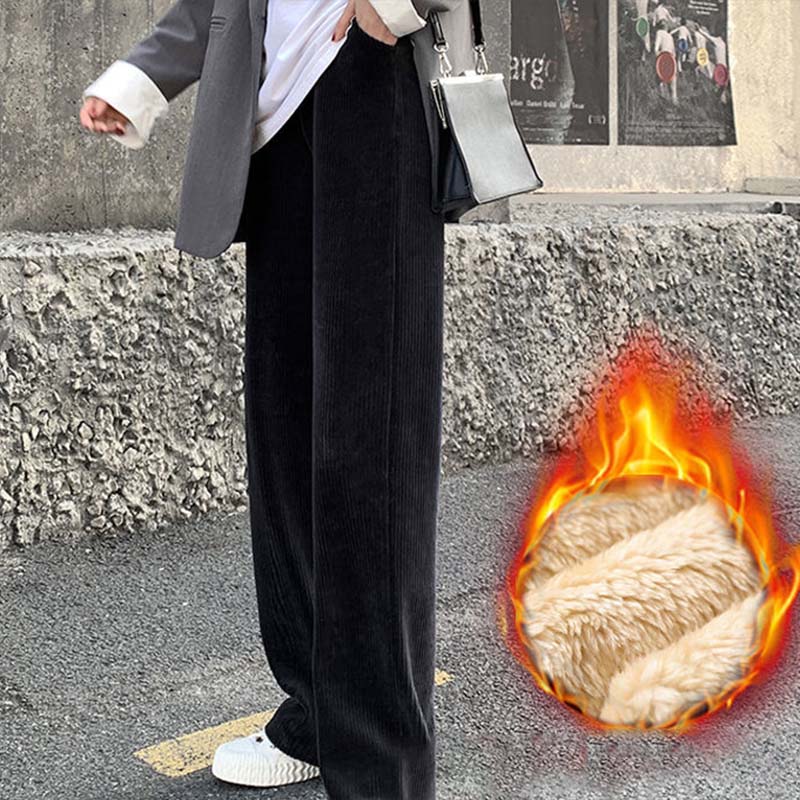 Plus Velvet Cord Velvet Bread Pants Autumn and Winter Thick Pants Children Loose Slim Korean Pants Female Winter Wear