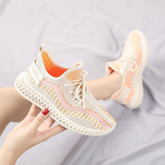 Women's Summer Breathable Flying Woven Sports Shoes Running Casual Shoes Students Korean Version All-match