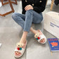 Four Seasons Linen Slippers Thick Bottom Non-slip Home Casual Cotton Linen Floor Slippers