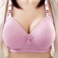 Fashion Without Steel Ring Comfortable Gathering Breathable Bra Multi-row Buckle Simple and Natural Style Jacquard Solid Color Bra