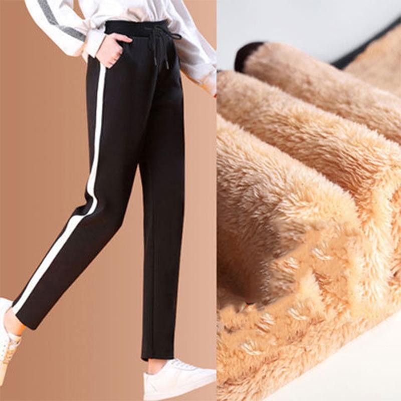 Autumn Winter Plus Velvet Thickened Sports Pants Student Loose Casual Pants Women's Legging Pants Outer Wear
