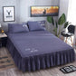 Korean Style Bedspread Bedroom Household Single-piece Sanding Bed Skirt Solid Color Skin-friendly Bedspread Bed Cover Bedroom Student Dormitory Sheets