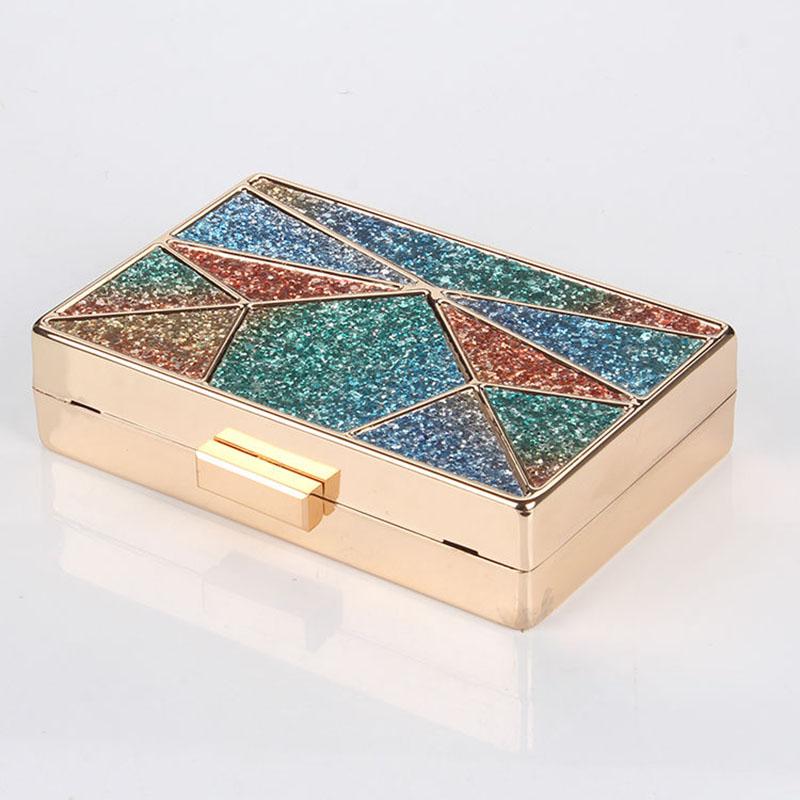 Elegance Luxury Women's Clutch Bag Shoulder Bag Ladies Smooth Box Bag Wedding Evening Banquet Bridal Rhinestones 2 belts