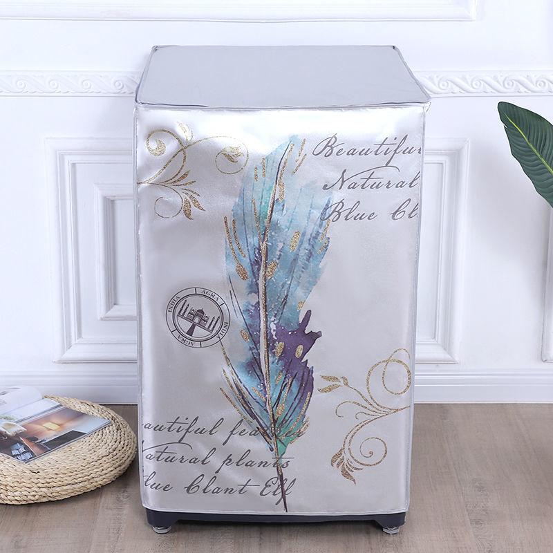 Washing Machine Cover Automatic Sunscreen Laundry Dryer Waterproof Protector Silver Cartoon Animal Printed Dust Proof Case