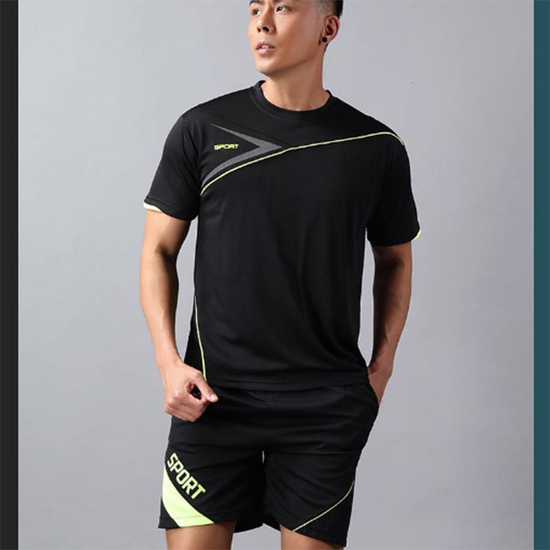 Plus Size Sports Suit Men's Quick-drying Summer Running Sportswear Fitness Training Loose Breathable Casual Suit