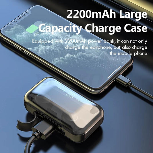Bluetooth 5.0 Earphones 2200mAh Charging Box Wireless Headphone 9D Stereo Sports Waterproof Earbuds Headsets with Microphone