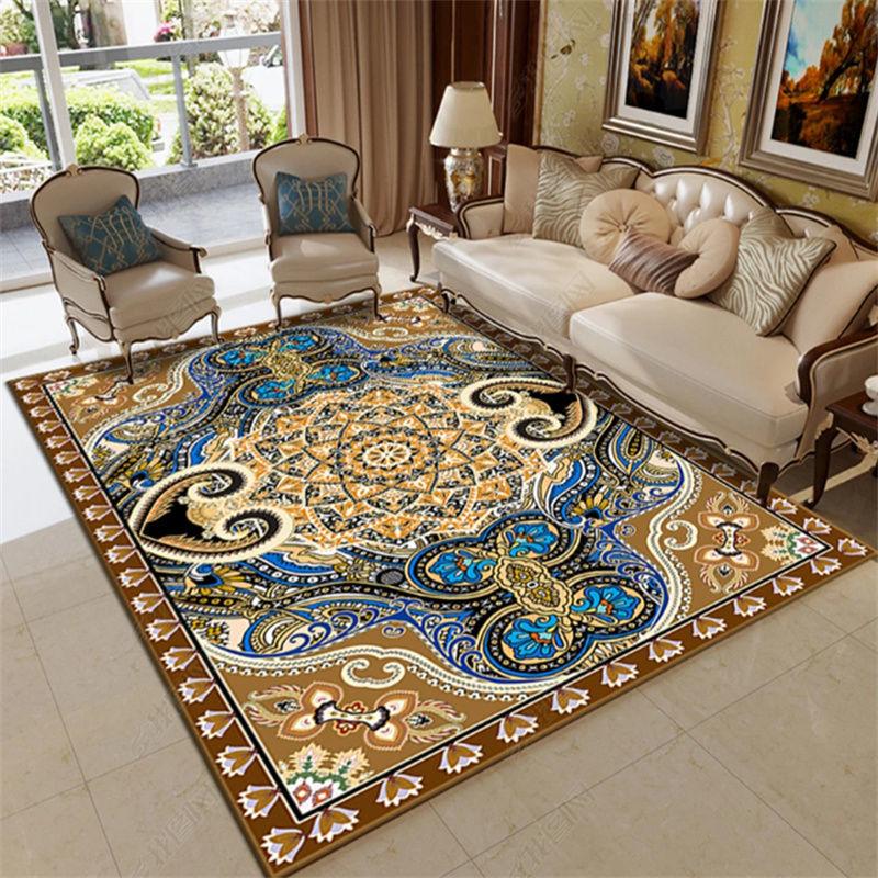 American Retro European National Wind Living Room Golden Drill Rug Simple Sofa Coffee Table Bedroom Bedside Blanket 60 * 90/100 * 120/100 * 200cm