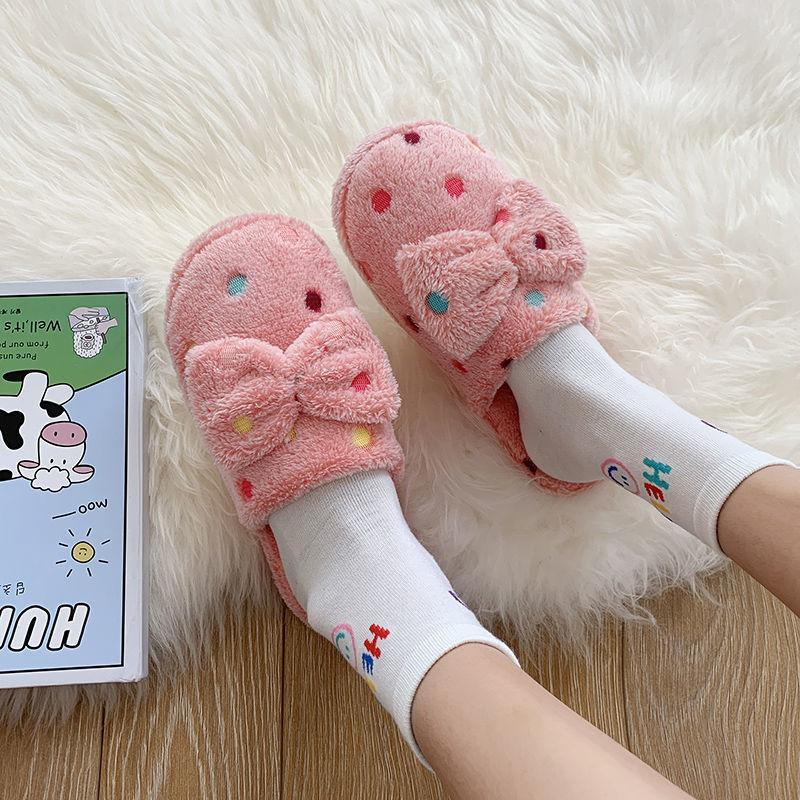 Autumn and Winter Pure Cotton Slippers Indoor Non-slip Soft-soled Shoes Warm Simple Plush Cotton Shoes