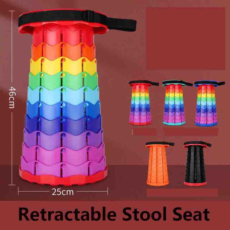 Retractable Stool Seat  Plastic Outdoor Portable Folding Stool Seat Camping Fishing Chair