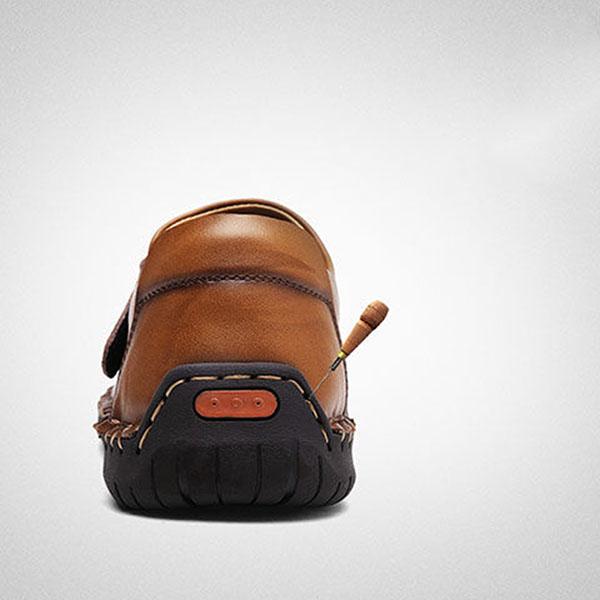 Men's Cowhide Leather Shoes Casual Slip-On Leather Shoes Genuine Leather Men's Shoes Driving Shoes Soft Sole Breathable Loafers