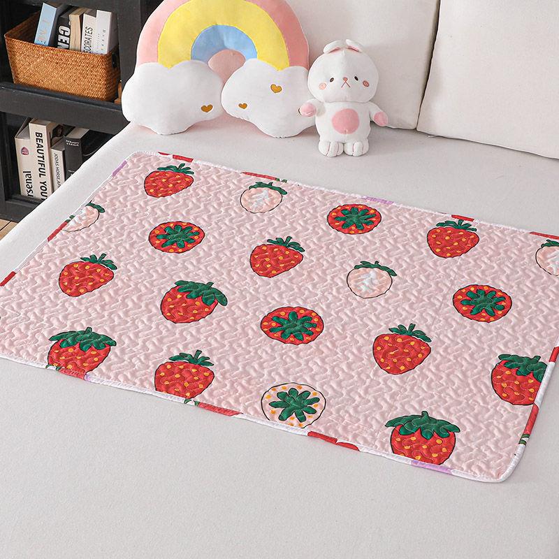 Physiological Monthly Mat Can Be Machine Washing Period Anti-side Leaky Pad Student Dormitory Special Baby Mattress Strawberry Pattern Cute Wind