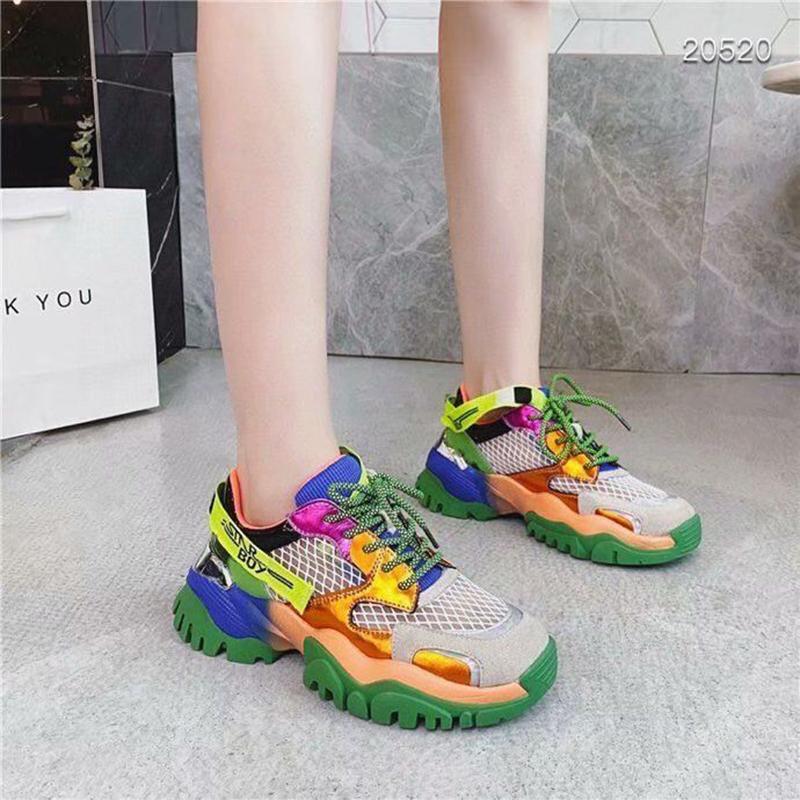 Women's Shoes Summer Mesh Breathable Casual All-match Color Sports Shoes Women's Light Running Shoes