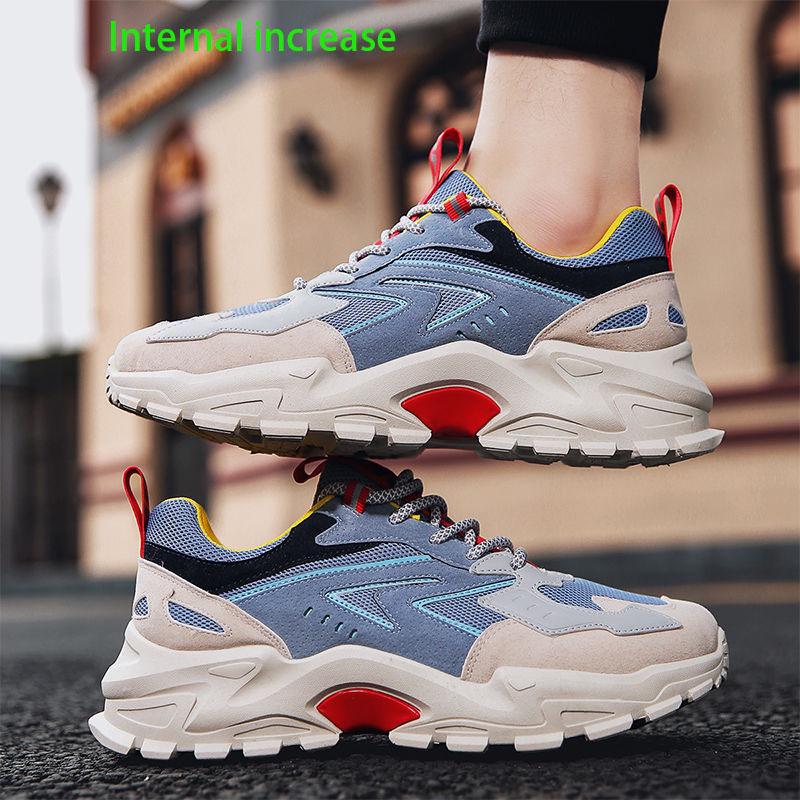Clunky Shoes for Men Lace Up Thick Sneakers Increase High Anti-slip Casual Sports Shoes for Lovers