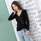 Autumn and Winter V-neck Loose Sweater Long Sleeve Casual Simple Tops Sexy Slim Women Bottoming Shirt