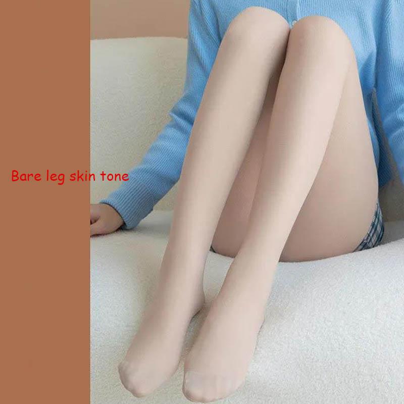 JK Bare Leg Artifact Winter Plus Velvet Thick Nude Feeling Large Size Outer Wear Stovepipe Warm Pants Autumn and Winter Leggings Women