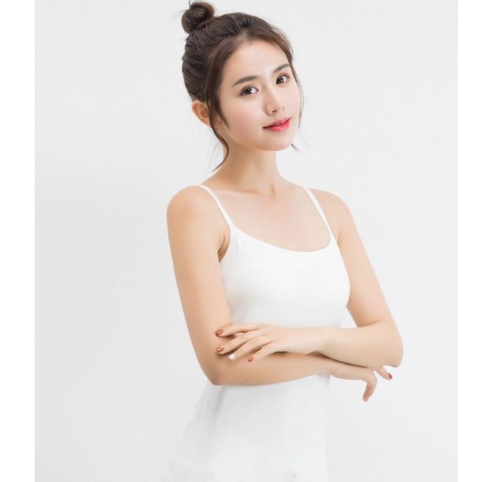 Women's Camisole Tops with Built In Bra Neck Vest Padded Slim Fit Tank Tops