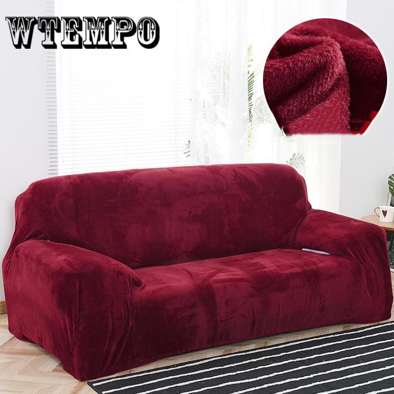 Elastic Stretch Sofa Covers Thick Plush Sofa Couch Slipcovers 1/2/3/4 Seater Sectional Sofa Covers