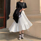 Women Pleated Skirt A-line Skirt Plus Size Summer Elastic Waist Sandy Beach Vacation Daily Irregular Skirt