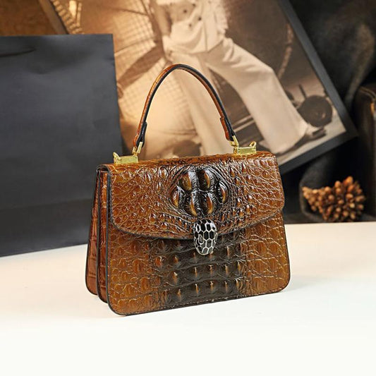 Leather Crocodile Pattern Portable Small Bag Fashionable Middle-aged Mother All-match One-shoulder Messenger Hand Bag