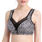 Large Size Thin Bra Without Steel Ring Sexy Leopard Print Gathered Tube Top Anti-glare Underwear Thin Breathable Large Size Underwear