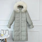 Real Fur Collar Extra Large Down Jacket Women Mid-length Loose Net Red Thick Winter Clothing