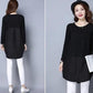 Female Autumn T-shirt Tops Women's Casual Splicing Round Neck Long Sleeve Loose Fashion stitching Pullover Tops