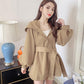 Short Windbreaker Women's Spring and Autumn Loose Hooded Lantern Sleeve Large Size Raincoat Jacket
