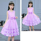 Girls' Dresses Princess Dresses Summer Performance Dresses Skirts Girls Big Children Two Flower Color Stripes