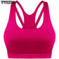 Plus Size XL Front Zipper Yoga Shirt,7Colors Wirefree Padded Push Up Sports Bra,Breathable Fitness