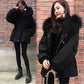 Winter Fashion Fur Collar Women's Padded Coat Outdoor Thick Windproof Warm Loose Mid-length Coat