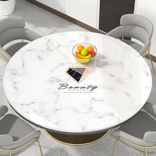Pvc Nordic Style Round Table Mats Waterproof and Oil-proof Disposable Tablecloth Tea Table Table Cloth Anti-scalding Household Tablecloth