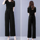 The Whole Set of Summer Cool and Comfortable Two-piece Wide-leg Casual Solid Color Age-reducing Sports Suit Women
