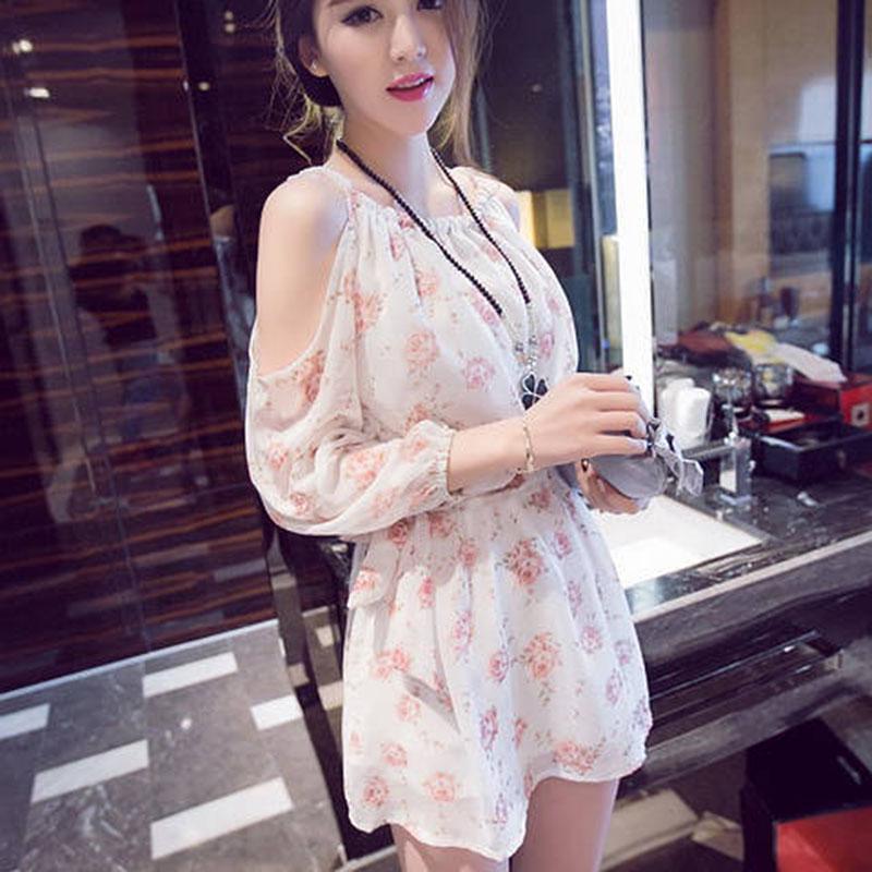 Pofulove Women floral Dress Summer Beach Sundress Off shoulder Backless Dress Boho Dresses Vestidos
