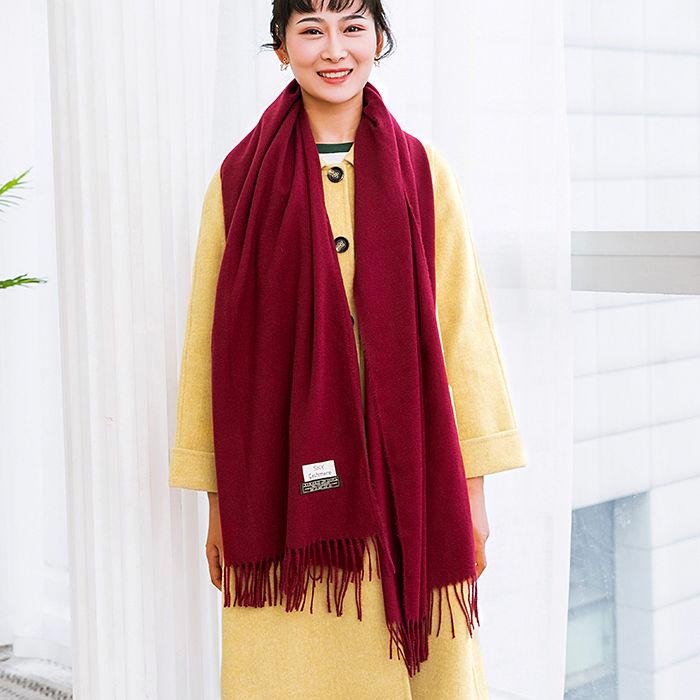 Winter Women Cashmere Solid Scarf Pashmina Shawls And Wraps Female Wool Stoles Head Scarves