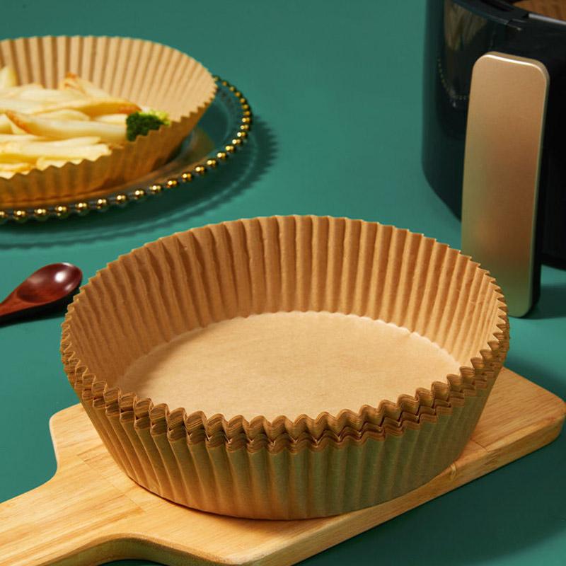 100PCS Non-stick Disposable Air Fryer Liners, Baking Paper for Air Fryer Oil-proof, Water-proof, Food Grade Parchment for Baking Roasting Microwave