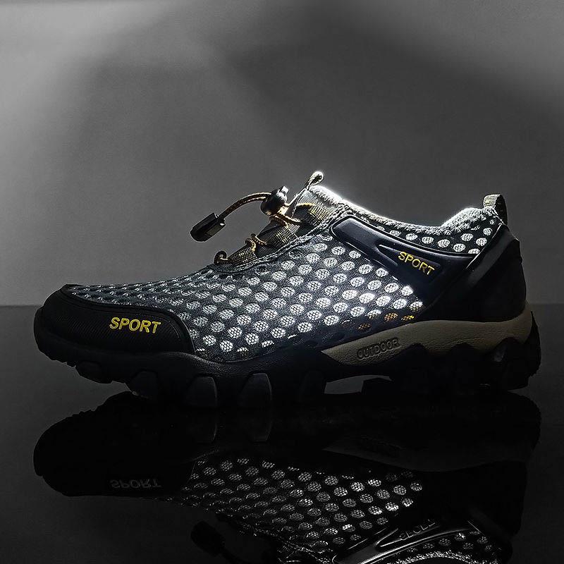Plus Size 38-46 Summer Men Sneakers Hiking Shoes Lightweight Breathable Basketball Running Shoes Deodorant Mesh Shoes