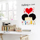 Cute Couple Cartoon Wall Stickers Love Boy Girl Sticker Bedroom Warm Decoration Wall Stickers