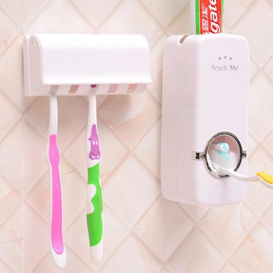 Touch N Brush Automatic Toothpaste Squeezing Dispenser Device And Brush Holder Set
