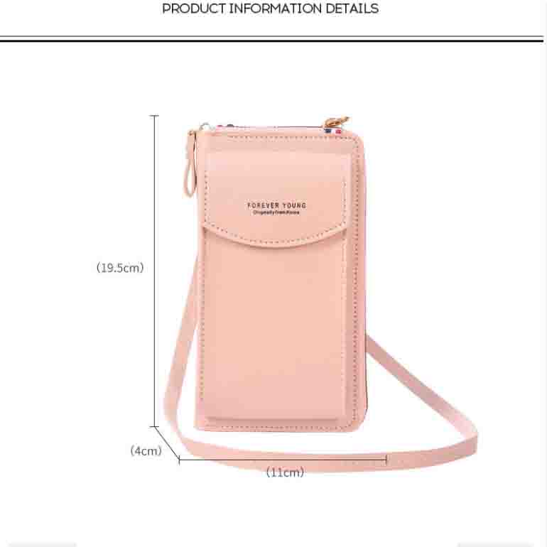 Women PU Leather Cell Phone Pocket Fashion Card Holders Small Crossbody Bag
