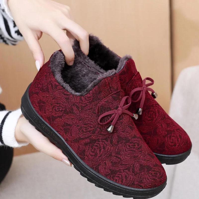Women's Winter Plus Velvet Thick Warm Cotton Shoes Flat Non-slip and Waterproof Winter Shoes