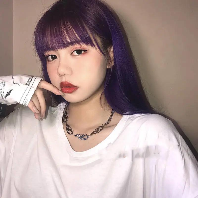 Flame Necklace Retro Color-fast Cool Girl Necklace Clavicle Chain Punk Chain Necklace Choker Necklaces Personalized Ornaments Necklace