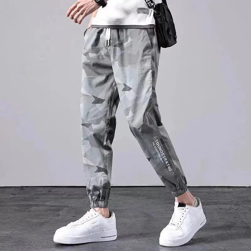 Summer Men's Thin Loose Loose Wild Casual Pants Trend Harem Pants Camouflage Nine-point Overalls