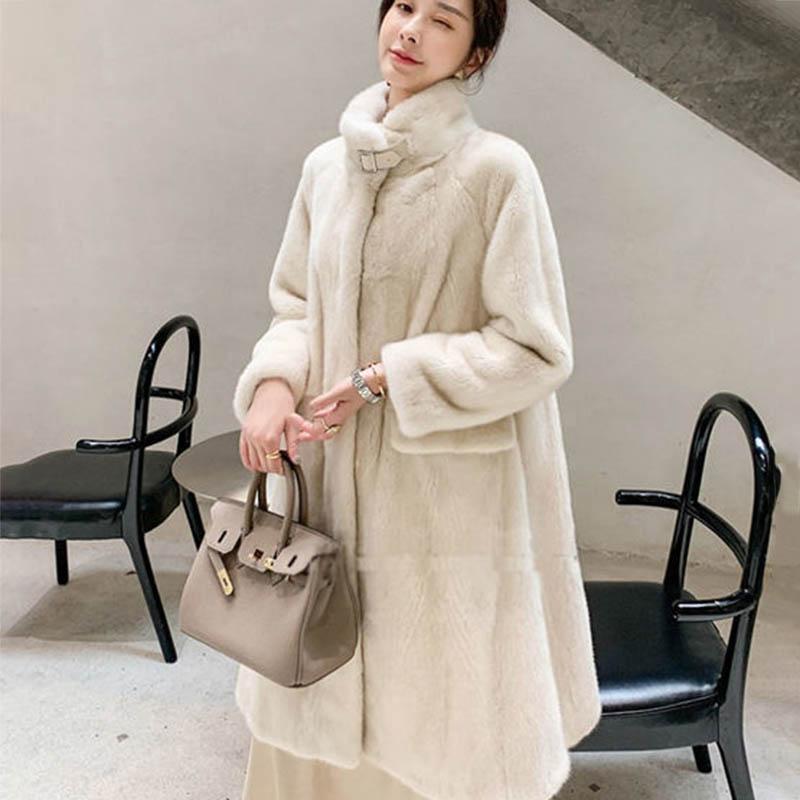 Mink Velvet Coat Women's Mid-length Faux Fur Coat Quilted Thickened Women's Coat