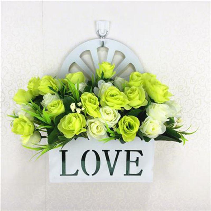 Artificial Flower Artificial Flower Suit Hanging Basket Hanging Basket Rose Plastic Flower Living Room Interior Decoration
