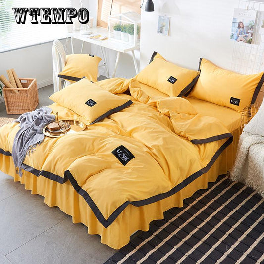 4pcs Cotton  Princess Bedding Sets Twin Queen  Size Girls Kids Bedding Set Duvet Cover Bed Sheet